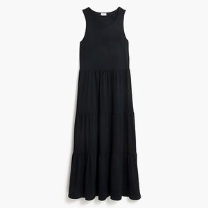 J.crew factory Tiered knit maxi dress black sz S